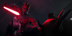 Savage being beaten down by Maul