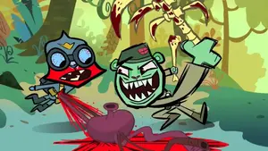 Fliqpy gutt the stomach from a Tiger Soldier.