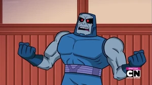 Darkseid asking for a legal permit to destroy the Earth