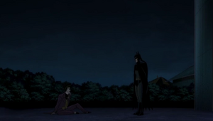 Joker is defeated by Batman.