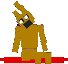 William collapsing within the Spring Bonnie suit.