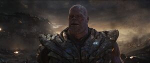 Thanos' despair after all of his army is vanquished.