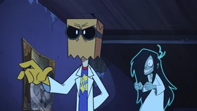 Emilia and Dr. Flug facing Bulldozer.