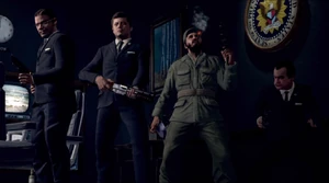 Castro with Kennedy, McNamara, and Nixon in the opening cinematic of "Five".