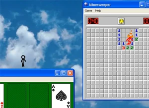 The Dark Lord lands on Minesweeper.