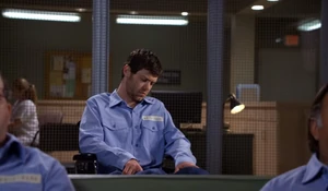 Foster inside a mental hospital trying to get some sleep.