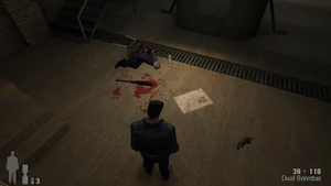 Frankie's Victim.png (3.55 MB) One of Frankie's early victims lying on the boiler room's floor beside a newspaper with a "Captain Baseball Bat-Boy" comic strip.