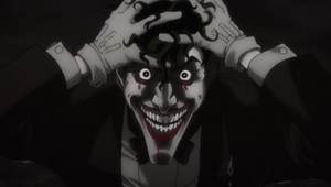 Joker's mad laugh and breakdown upon being transformed.