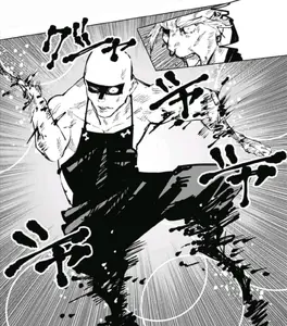 Juzo27s limbs crushed.webp (264 KB) Juzo crushed by Satoru Gojo in the manga.