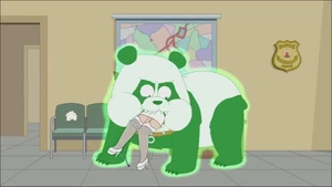The newly mutated panda eating the Romanian hooker.