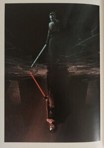 Rey and Kylo concept art