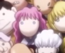 Silva's "doll", miscolored as Machi in Hisoka's "toy box" vision on the 2011 anime