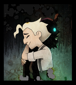 Caleb embraces his brother in his monster form.