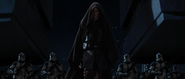 Vader and his loyal clone soldiers march upon the sacred edifice.