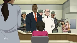 Entering the hospital where Dr. Brandyworth took Polly into labor.