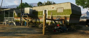 Ortega's Trailer before it's destroyed by Trevor Philips.