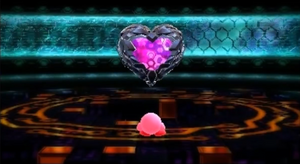 Kirby encountering the heart of Star Dream.