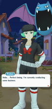 "Hehe... Perfect timing. I'm currently conducting some business."