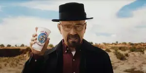 Bryan Cranston reprising his role as Walter White in a New Mexico anti-littering ad.