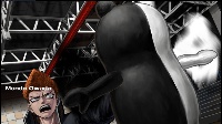 Monokuma infuriated after Mondo refers to him as a stuffed animal.