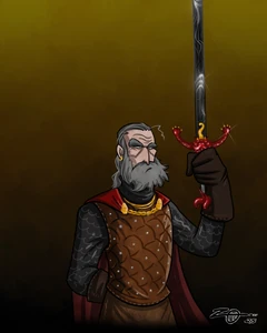 Dunstan Drumm by TheMarkyGallery.jpg (445 KB) Dunstan Drumm, the Bone Hand and Lord of Old Wyk, wielding his Valyrian steel sword Red Rain.