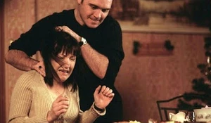 Trevor attacks Little Mo in their Christmas dinner. (Christmas 2001).