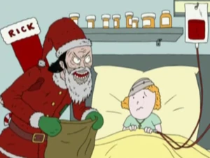 Jackknife stealing from hospital children while dressed as Santa Clause.