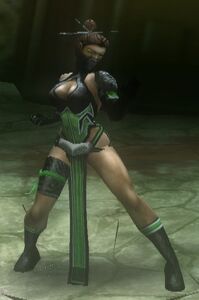 Jade as a villain in Mortal Kombat Shaolin Monks.