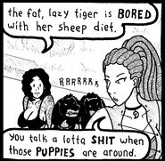 Lizzie exchanges trash-talk with Nancy.
