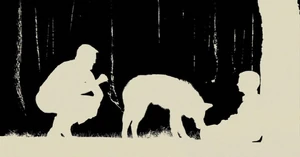 Kevin being eaten by a wolf.