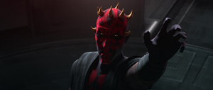 Maul reaches out with the Force towards the engines.