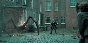 A Martian cornering Frederick before killing him.