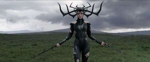 Hela in full battle mode