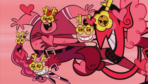 Sedusa and the other villains lusting over the Key to the World.