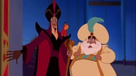 The next morning, after hypnotizing the Sultan, Jafar goes along with his plan to marry Jasmine.