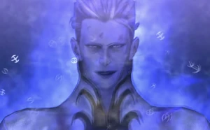 Balder as he seals himself in Jubileus the Creator's right eye.