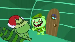 Fliqpy trapping Lifty and Shifty to prevent them from escaping his house.