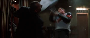 Petrovich being beaten to death with a stool by Cross