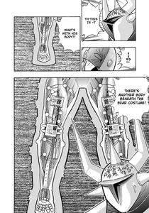 Team Cosmos seeing inside of the Hell's Bears' suits