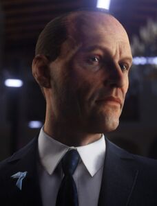 Close-up of Edwards' objective card photo in "The Ark Society" from HITMAN 2.