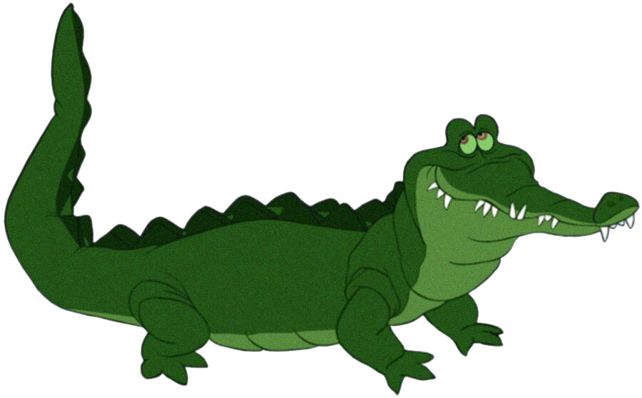 crocodile chases man swimming clipart