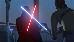 Before Vader could kill him, Jarrus attacked Vader again.