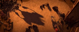 Chakal observing Joaquín arriving.
