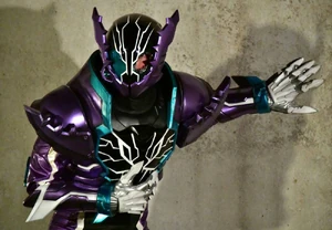 Rogue's visor cracks in the final battle against Evolt.