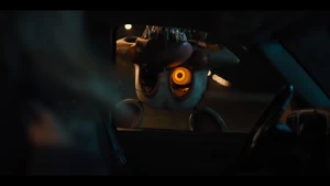 Mangle attacking Vanessa's car.