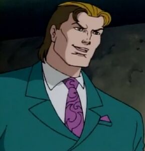 Richard Fisk in Spider-Man: The Animated Series, revealing his true colors to Peter Parker.