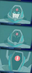 "Well done, my loyal servant, Shockwave..." Longarm revealing himself as Shockwave.