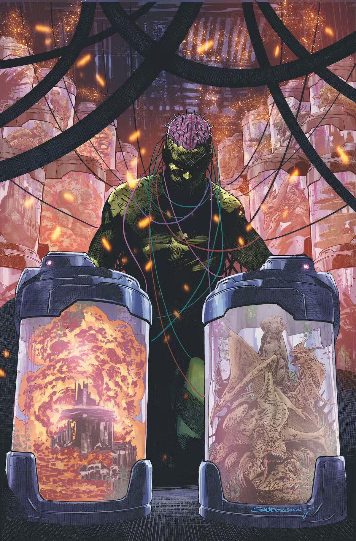 スケッチカード DC Universe Brainiac Brainiac 1995 DC Comics Gathering Evil Skybox Card #8 (NM