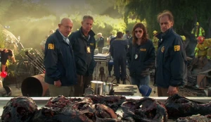 Jose's charred body the morning after the explosion.