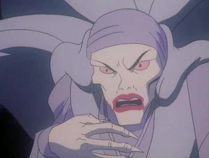 Sarah caring little for her descendant Ben and his plans to rule the world.